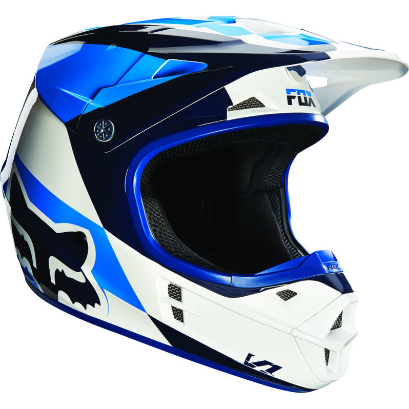FOX RACING V1 MAKO BLUE WHITE HELMET MX DIRT BIKE Off-Road Helmet