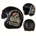 Half Helmet Motorcycle Helmet with Visor Built-in Sunglasses ECE Approved Vintage Open Face Helmet Cap TKMW-020-1 - Motovile