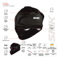 SMK Titan Carbon Fiber Glass Matt Black Red/Blue (MA235) Helmet - Motovile