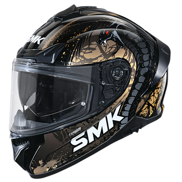 SMK Typhoon Reptile GL277 Matt Black Gold Full-Face Helmet | Motovile Kuwait