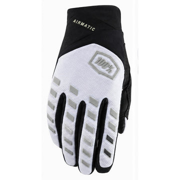 100% Airmatic Motocross & Off-Road Gloves – White/Black | قفازات دباب 100%