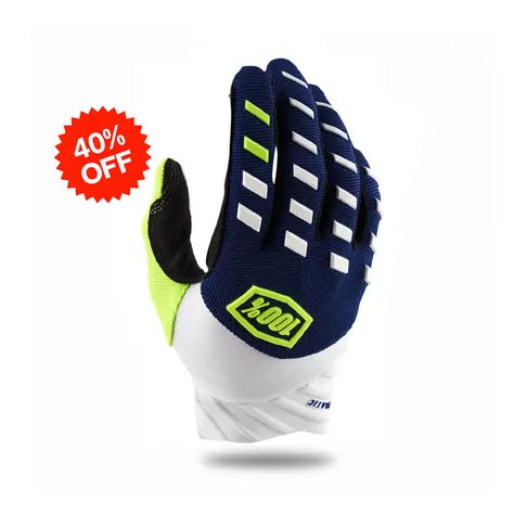 100% Airmatic Motocross Gloves – Blue/White | Off-Road & MX Gloves Kuwait