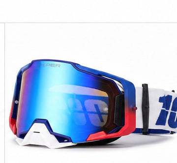 100% ARMEGA HiPER Motocross Goggles - Blue Red | قوقلز 100% ARMEGA HiPER أزرق وأحمر