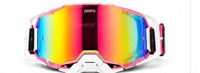 100% ARMEGA HiPER C14 Motocross Goggles - Pink White | قوقلز 100% ARMEGA HiPER C14 وردي وأبيض
