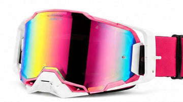 100% ARMEGA HiPER C14 Motocross Goggles - Pink White | قوقلز 100% ARMEGA HiPER C14 وردي وأبيض