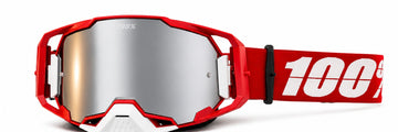 100% ARMEGA Motocross Goggles - Red Mirrored Lens | قوقلز 100% ARMEGA أحمر بعدسة مراية