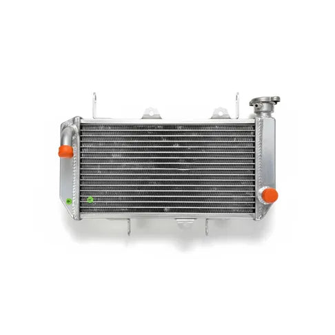 Metallic radiator on a white background