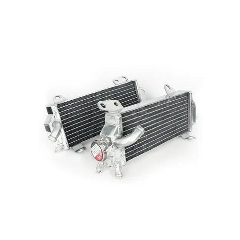 Metallic radiator on a white background