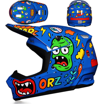 ORZ Kids Motocross Helmet – Blue | خوذة سيكل بر أطفال وخوذة بقيات أطفال Blue
