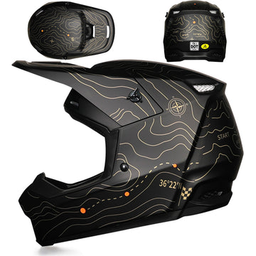 ORZ Motocross Helmet – Black Gold | خوذة بقيات وخوذة سيكل بر Black Gold