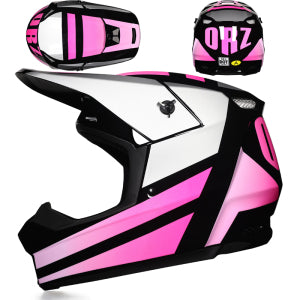 ORZ Motocross Helmet – Pink White | خوذة بقيات وخوذة سيكل بر Pink White