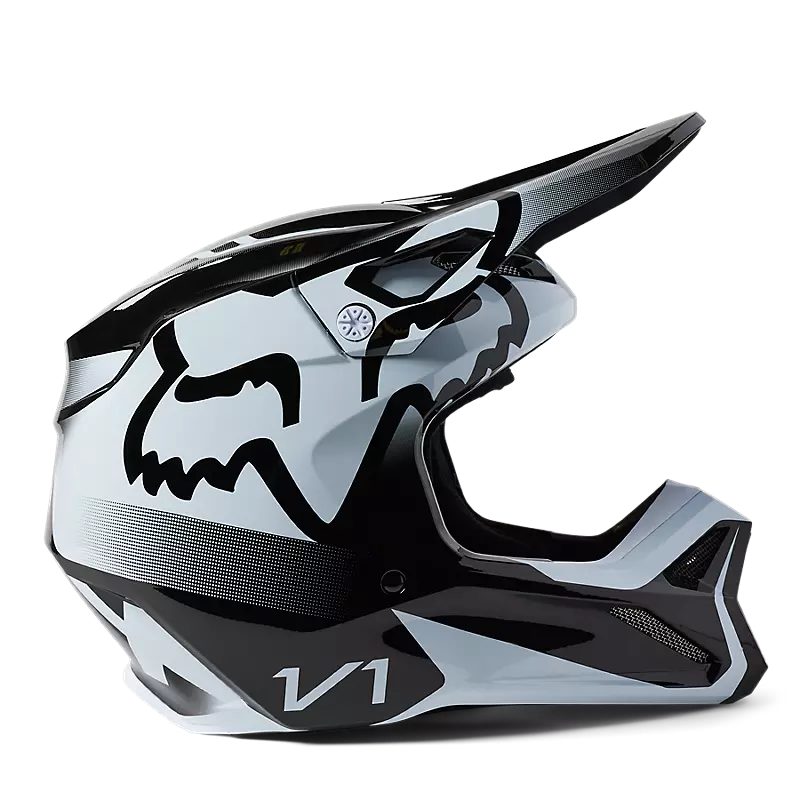 FOX RACING V1  BLACK WHITE HELMET MX DIRT BIKE Off-Road Helmet