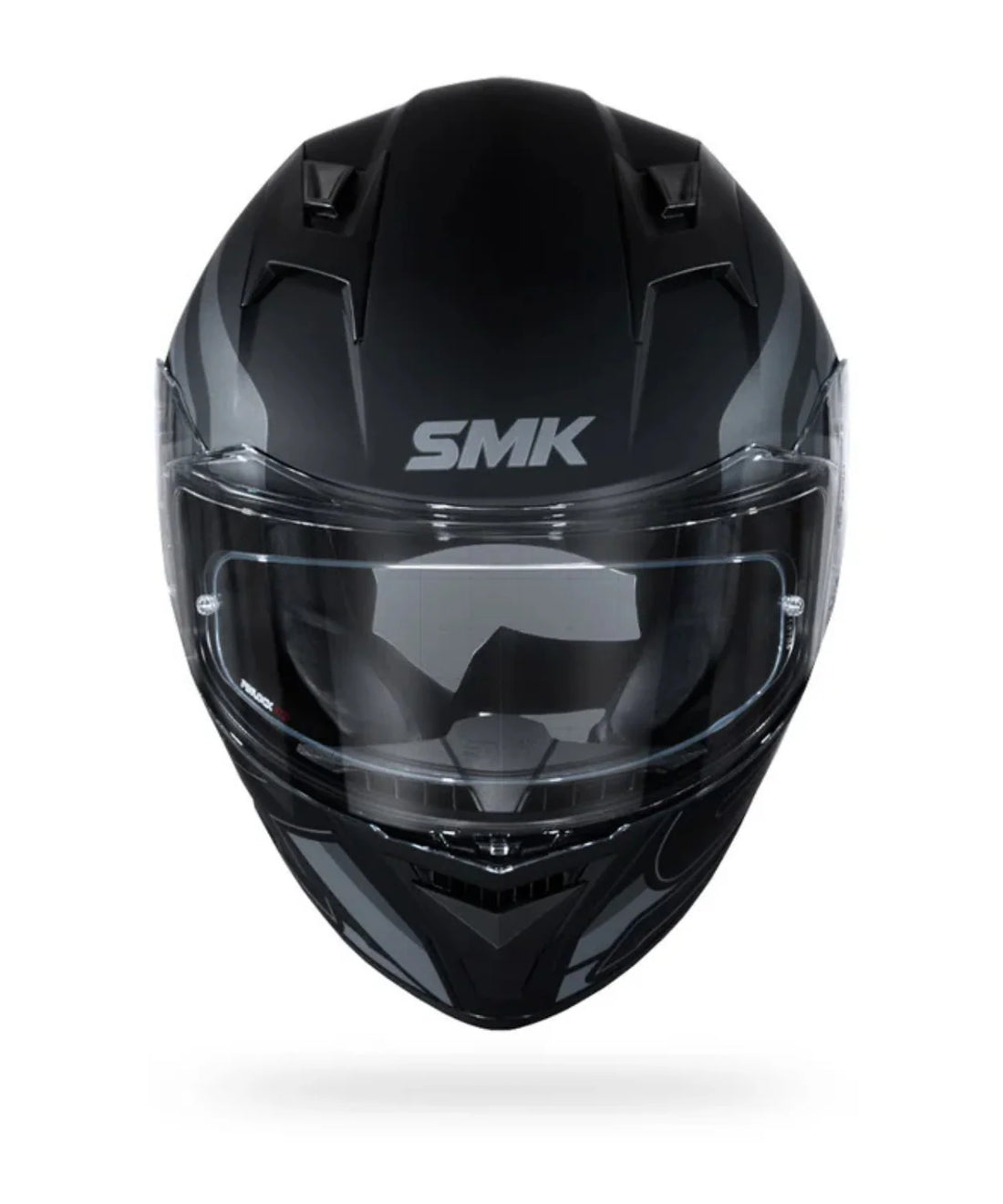 SMK Stellar Stage STMA262 Full Face Motorcycle Helmet Matt Black Grey Black - Clear Visor Pinlock Ready  | Kuwait