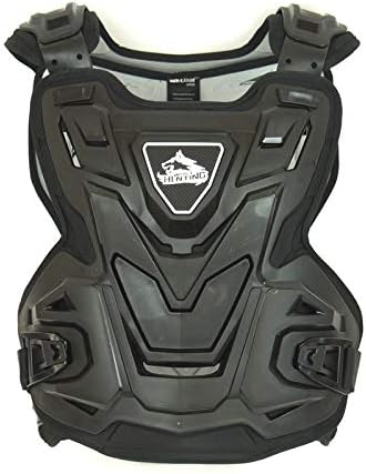 Hunting Wolf Motorcycle Chest & Back Armor Vest - Breathable Off-Road Protector with Ergonomic Design, Adjustable Straps & Ventilation Holes for Riding Safety Gear(Black)