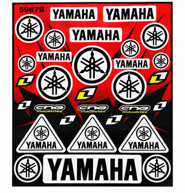 Yamaha Black Red Racing Mix | Buggy ATV Motorcycle Sticker | ياماها أسود وأحمر مشكل للدباب والبقي