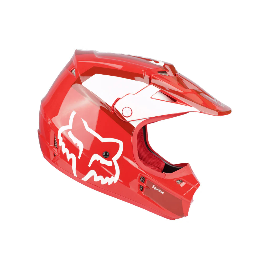 خوذة Fox Racing Motocross V1 SUPREME باللون الأحمر/الأبيض للطرق الوعرة