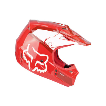 خوذة Fox Racing Motocross V1 SUPREME باللون الأحمر/الأبيض للطرق الوعرة