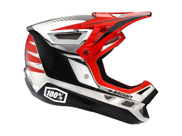 100% Aircraft Carbon MIPS Full Face Helmet – Ripper Silver/Red | Off-Road / Motocross Helmet | Motovile Kuwait