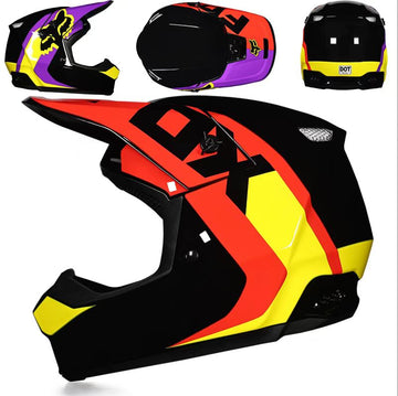 FOX Kids Motocross Helmet – Red Yellow | خوذة سيكل بر أطفال وخوذة بقيات أطفال