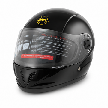 BMC Full-Face Delivery Rider Helmet – Gloss Black | Kuwait