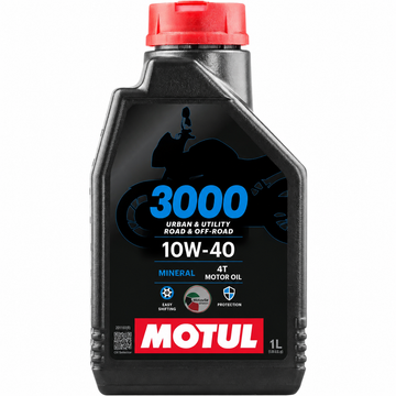Motul 3000 4T 10W-40 Mineral Oil 1L for Motorcycle, ATV & Dirt Bike | دهن مكينة موتول 10W40