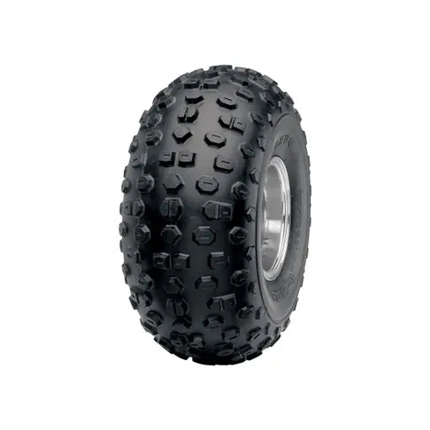 Tire with tread pattern on a white background