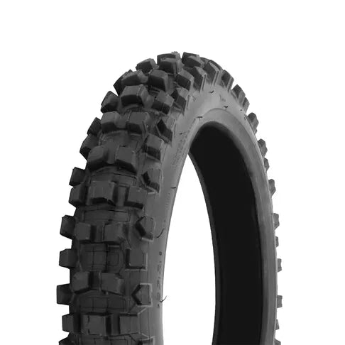 Black off-road tire on a white background