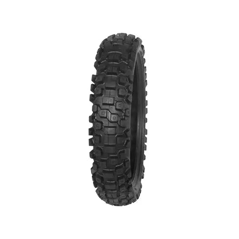 Black off-road tire on a white background
