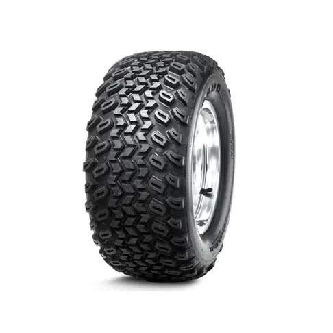 Tire with tread pattern on a white background