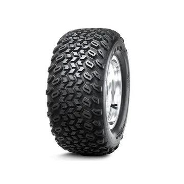 Tire with tread pattern on a white background