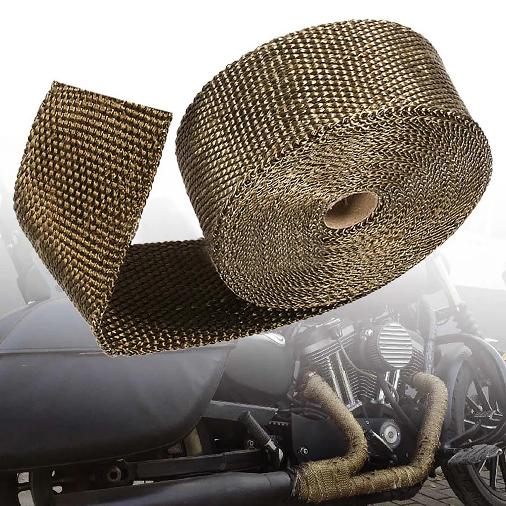 Titanium Fiber Exhaust Header Wrap Kit (TAPE) For ATV, BANSHEE 350, RAPTOR 700 (SET OF-2) - Motovile