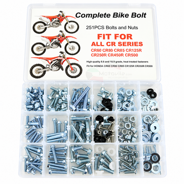 Honda CR85 / CR125 / CR250 / CR500 Bolt Kit 251pcs – براغي كوفرات سيكل بر هوندا