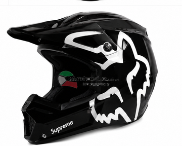 FOX Supreme Motocross Off-Road Helmet - Black White | خوذة فوكس سوبريم للموتوكروس والأوف رود