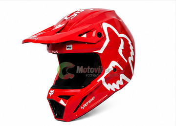 FOX Supreme Motocross Off-Road Helmet - Red White | خوذة فوكس سوبريم أحمر وأبيض
