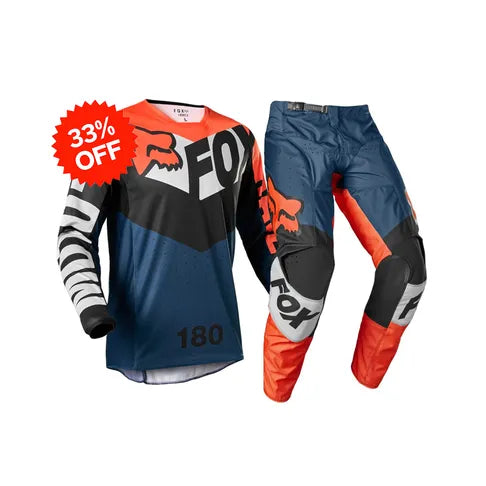 Fox Racing 180 Trice Motocross Kit Combo (Jersey & Pants) – Grey Orange Kuwait