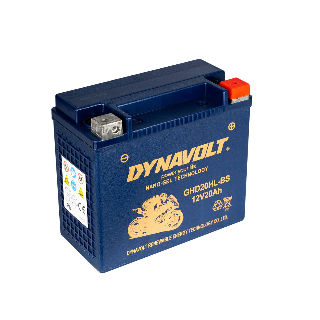 GHD20HL-BS Battery for Harley Davidson, DYNAVOLT YTX20HL, 12V 20AH