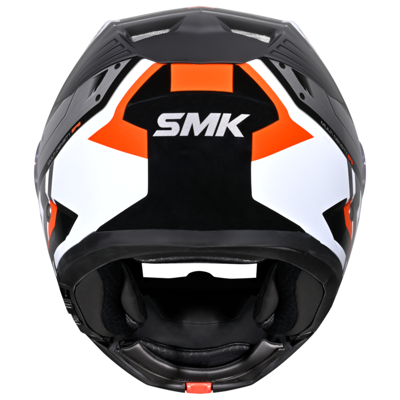 SMK GULLWING TEKKER GL217 FULL FACE GLOSSY BLACK WHITE ORANGE Motorbike Helmet  (White, Orange)