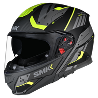 SMK GULLWING TEKKER MA264 FULL FACE MATT BLACK GREY YELLOW Motorbike Helmet