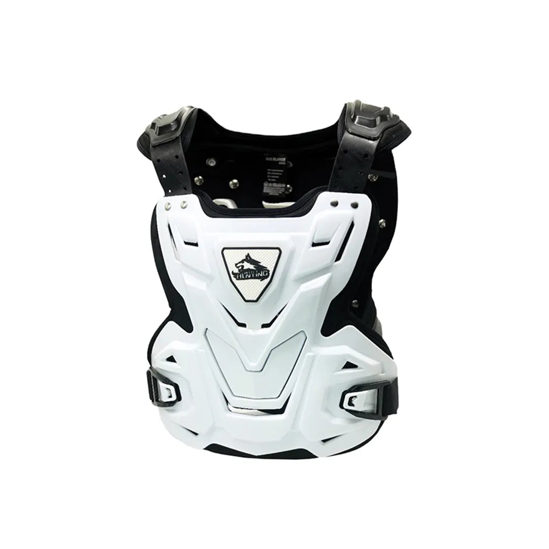Hunting Wolf Motorcycle Chest & Back Armor Vest - Breathable Off-Road Protector with Ergonomic Design, Adjustable Straps & Ventilation Holes for Riding Safety Gear