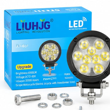 LIUHJG J-H03 27W Round LED Work Light 6000LM | كشاف LED دائري للدباب و ATV
