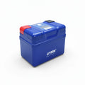 Blue battery with red top on a white background, featuring the Liyin brand.