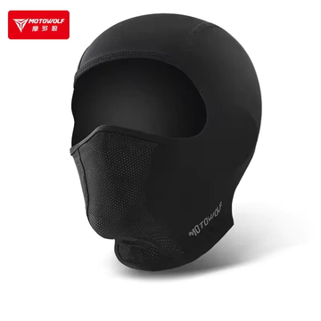 MOTOWOLF FM1 Full Face Balaclava Mask | Breathable Windproof Motorcycle & Cycling Face Cover | Black