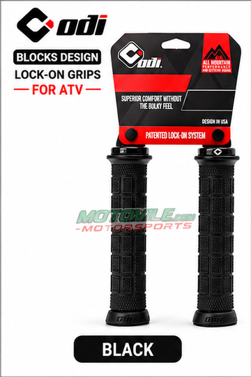 ODI Blocks Design Lock-On ATV Handlebar Grips for Yamaha Banshee 350, Raptor 700/660 & YFZ450 – قبضة هندل ATV
