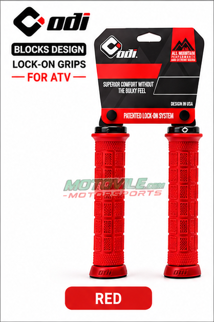 ODI Blocks Design Lock-On ATV Handlebar Grips for Yamaha Banshee 350, Raptor 700/660 & YFZ450 – قبضة هندل ATV