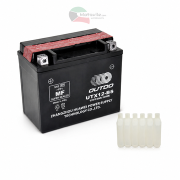 OUTDO UTX12 12V 10Ah Dry Charged MF Battery – YTX12 Equivalent | بطارية سيكل