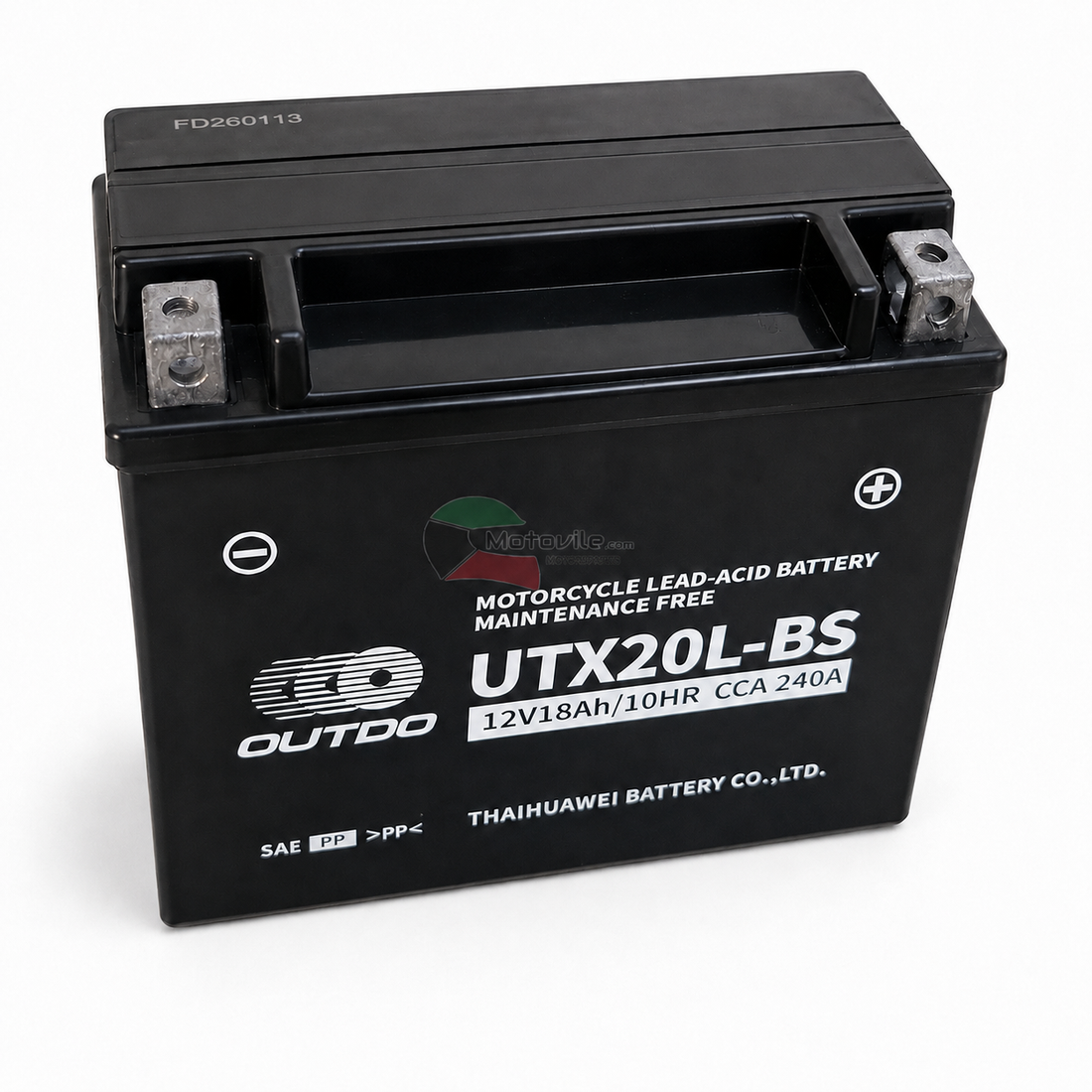 OUTDO UTX20L 12V 18Ah Dry Charged MF Battery – MG20HL / YTX20HL for Jet Ski | بطارية جت سكي