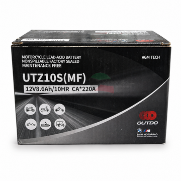 OUTDO UTZ10S 12V 8.6Ah Factory Activated AGM Battery – YTZ10S Equivalent | بطارية سيكل