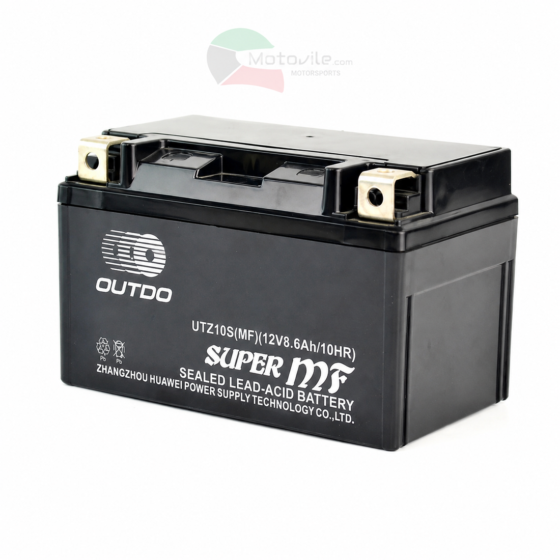 OUTDO UTZ10S 12V 8.6Ah Factory Activated AGM Battery – YTZ10S Equivalent | بطارية سيكل