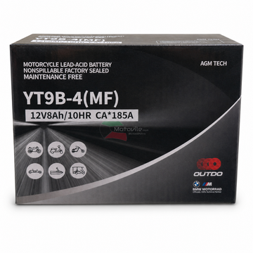 OUTDO YT9B-4 (MF) 12V 8Ah Factory Activated AGM Battery – GT9B for Raptor 700 | بطارية رابتر