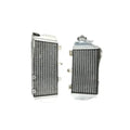 Two metal radiators on a white background
